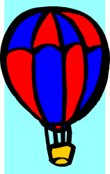 Hot Air Balloon Clipart: Vibrant Blue and Red Stripes for Your Creative Projects