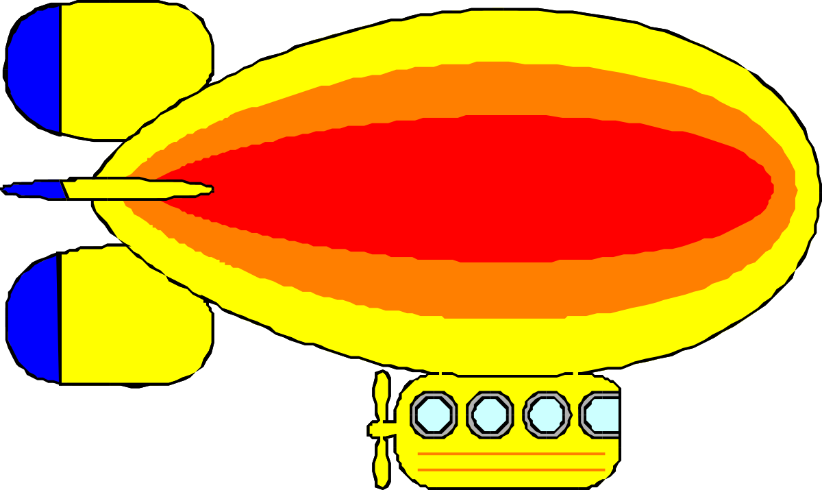 Hot Air Balloon Clipart: Red and Yellow Flame Design