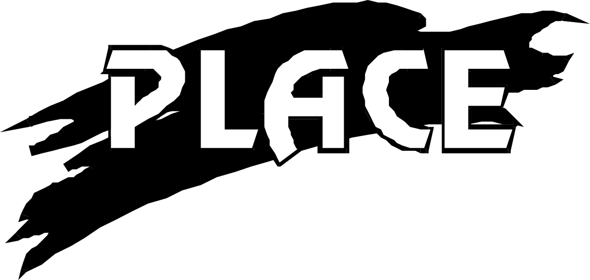 the word ' place ' in white on a black background clip art png transparent Place Sign Clipart: Bold White Text on Striking Black Background