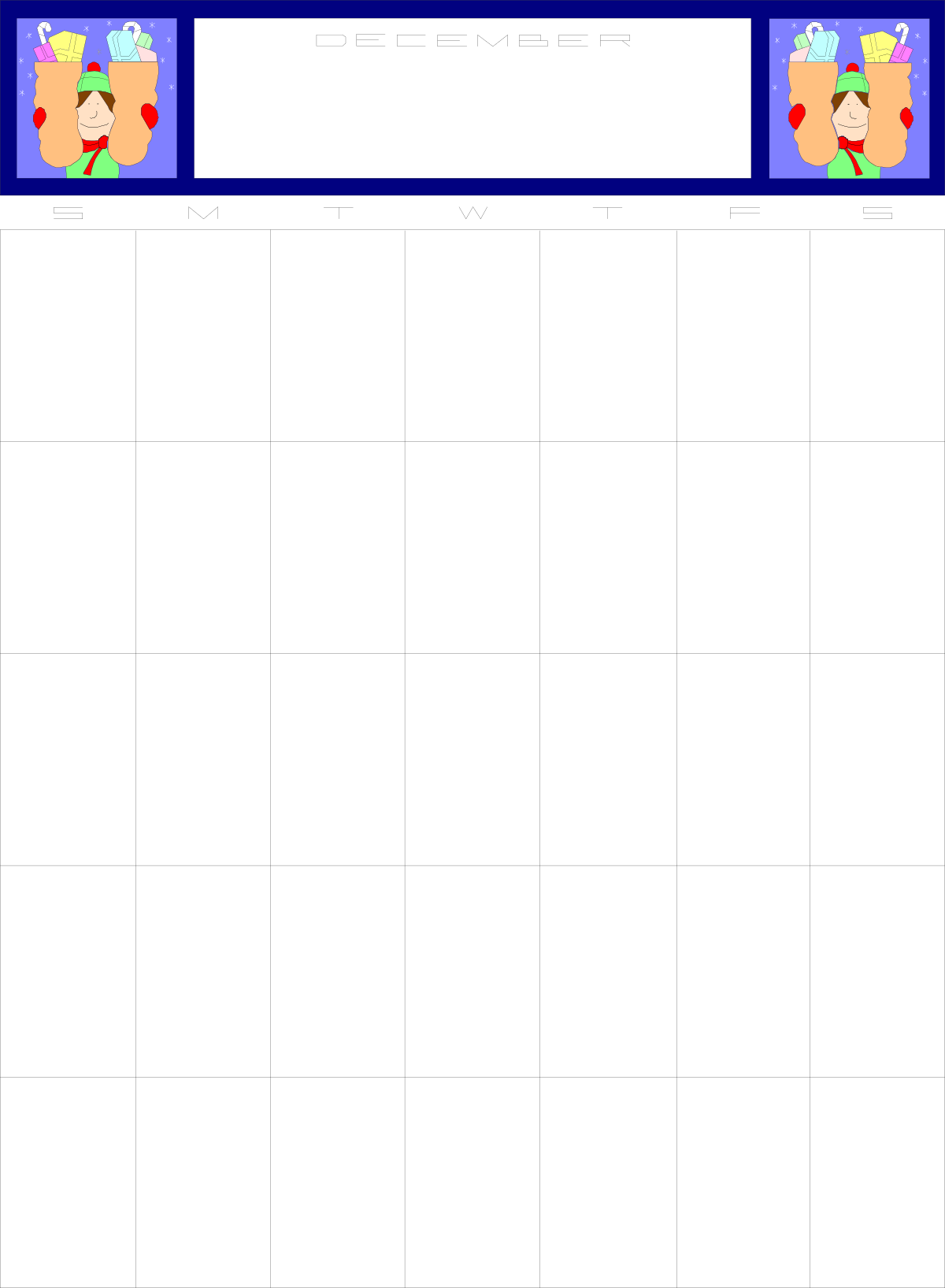 Bright Blue Frame with Playful Cartoon Character Clipart
