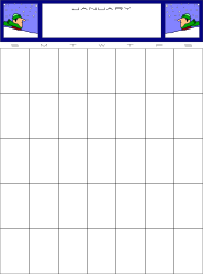 Blank Calendar with Blue and White Borders - Perfect for Customization