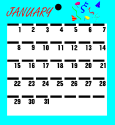 Calendar Clipart: Monthly Organizer for Reminders and Planning