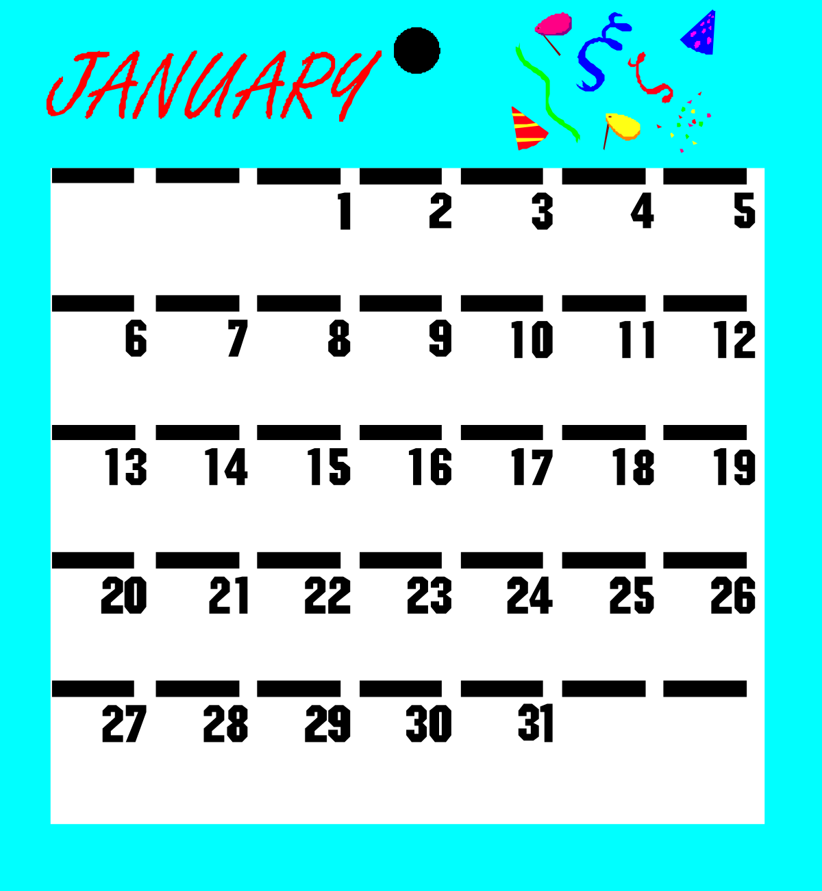 Calendar Clipart: Month, Week, and Day Reminders for Personal Organization