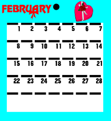 February Calendar Clipart - Personal Organizer and Reminder Visuals