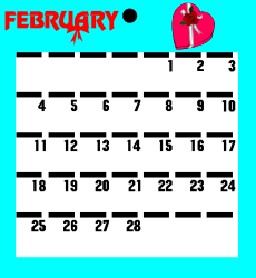 February Calendar Clipart - Vibrant and Versatile Designs