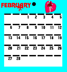 February Calendar Clipart - Personal Organizer for Monthly Planning