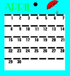 April Calendar with Red Umbrella: Organize Your Month Effectively
