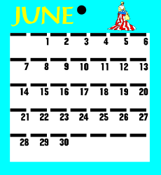 June Calendar Clipart - Bright and Colorful Monthly Planner
