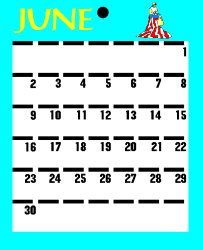 June Calendar Clipart - Vibrant June Dates & Seasonal Themes