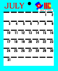 July Calendar Clipart: Vibrant and Detailed Monthly Planner