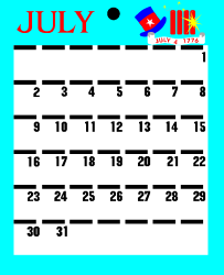 July Calendar Clipart for Events and Planning