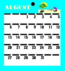 August 2019 Calendar Clipart with Holidays - Perfect for Personal Organizers