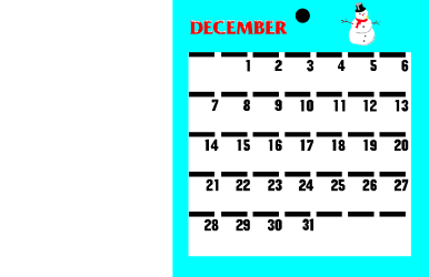 Calendar with Snowman Clipart: Festive Winter Decoration