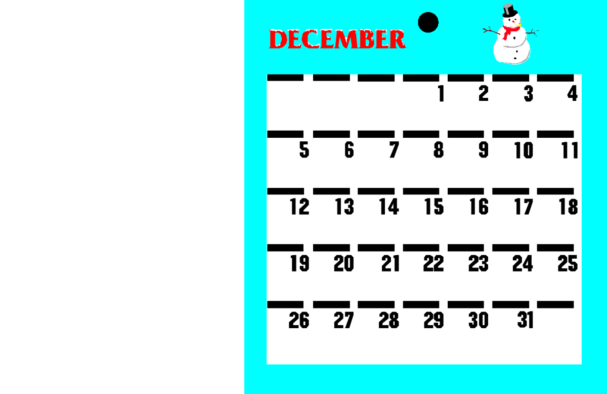 a calendar with a snowman on it clip art png transparent December Calendar with Snowman - Festive Clipart for Holiday Projects