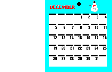 December Calendar with Snowman - Festive Clipart for Holiday Projects