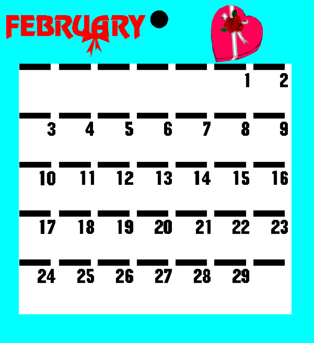 February Calendar Clipart: Elegant Designs for Your Projects