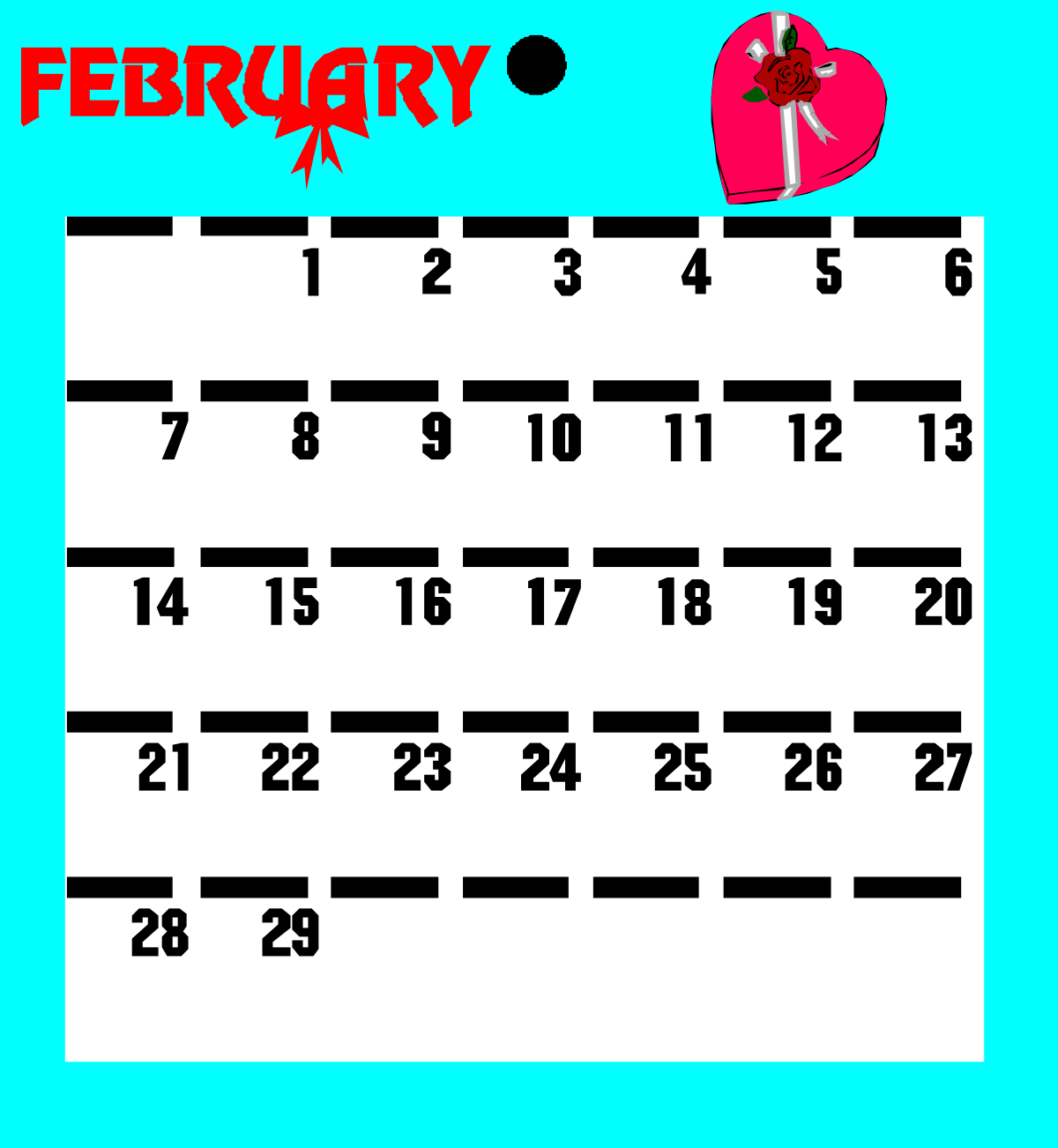 February Calendar Clipart: Organize Your Month with Style
