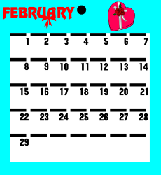 February Calendar Clipart: Month, Day, and Personal Organizer Essentials