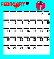 February Calendar Clipart: Vibrant Design for Seasonal Themes