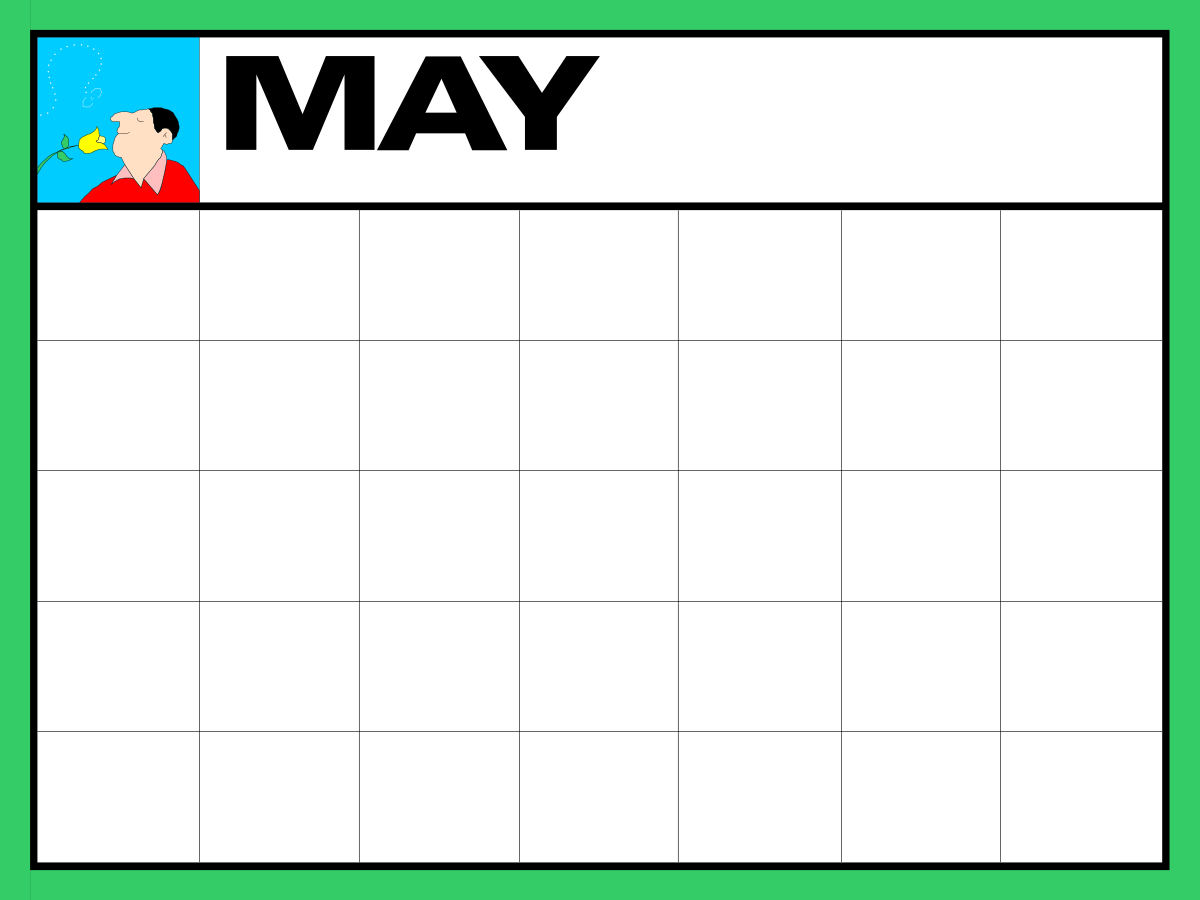 May Green Frame Clipart for Seasonal Celebrations