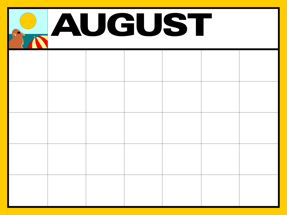August Clipart: Celebrate the Essence of Summer with Vibrant Illustrations