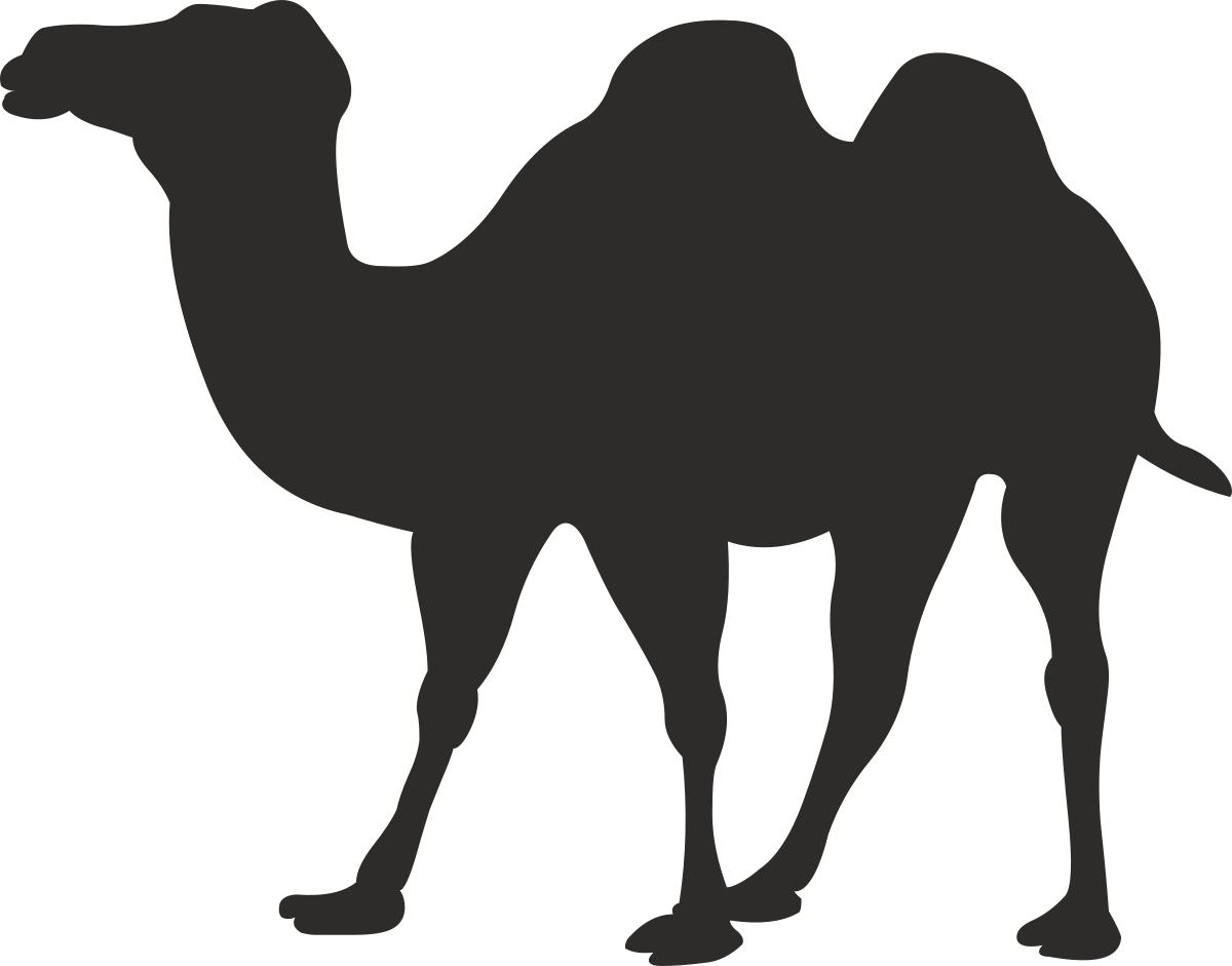 Camel Silhouette Clipart - Elegant Black and White Design