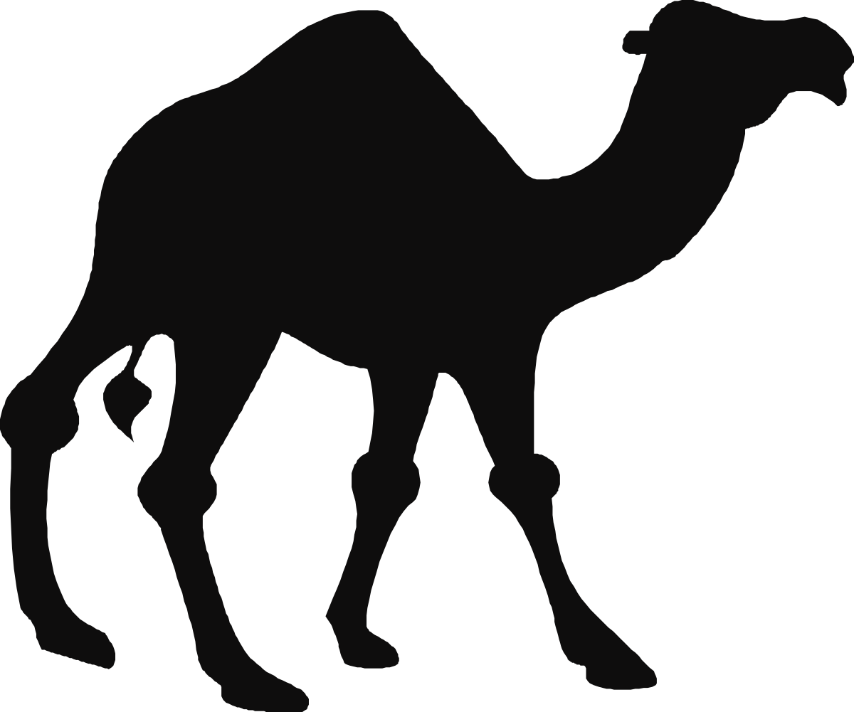 Camel Silhouette Clipart: Elegant Black and White Design