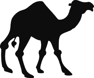 Camel Silhouette Clipart: Elegant Black and White Design