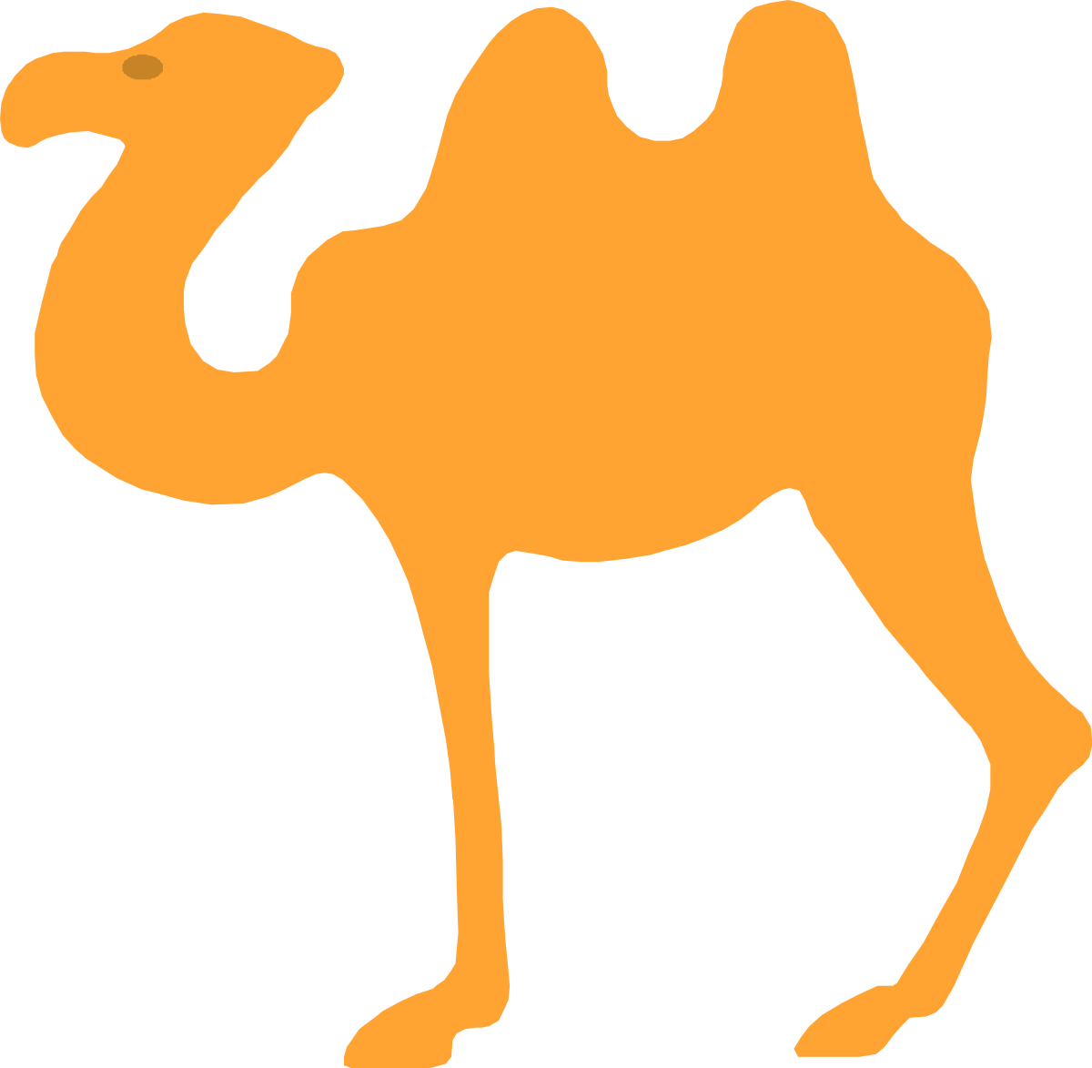 Camel Silhouette Clipart Against Black Background