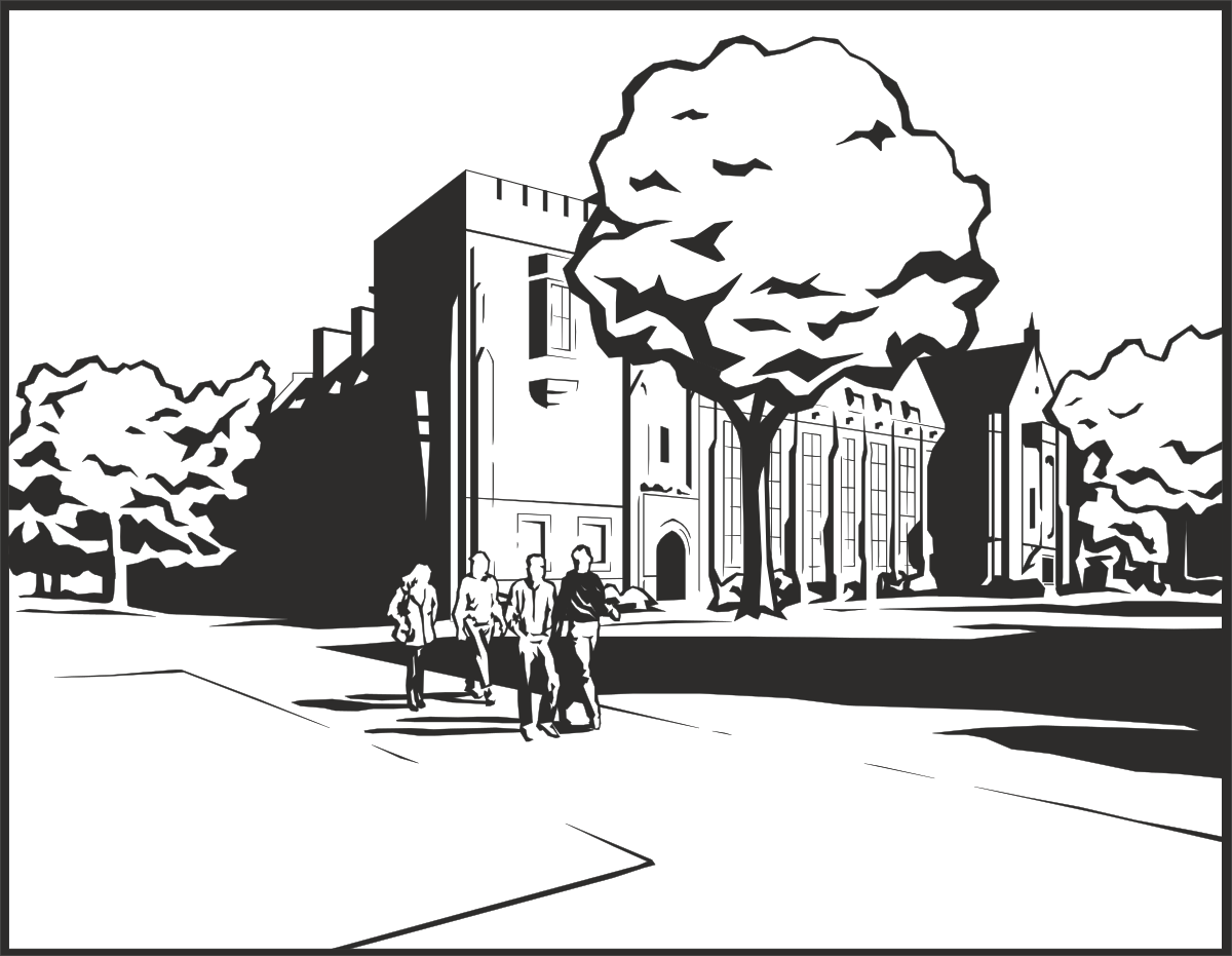 a black and white illustration of people walking down the street clip art png transparent Black and White Street Scene: People Walking Clipart
