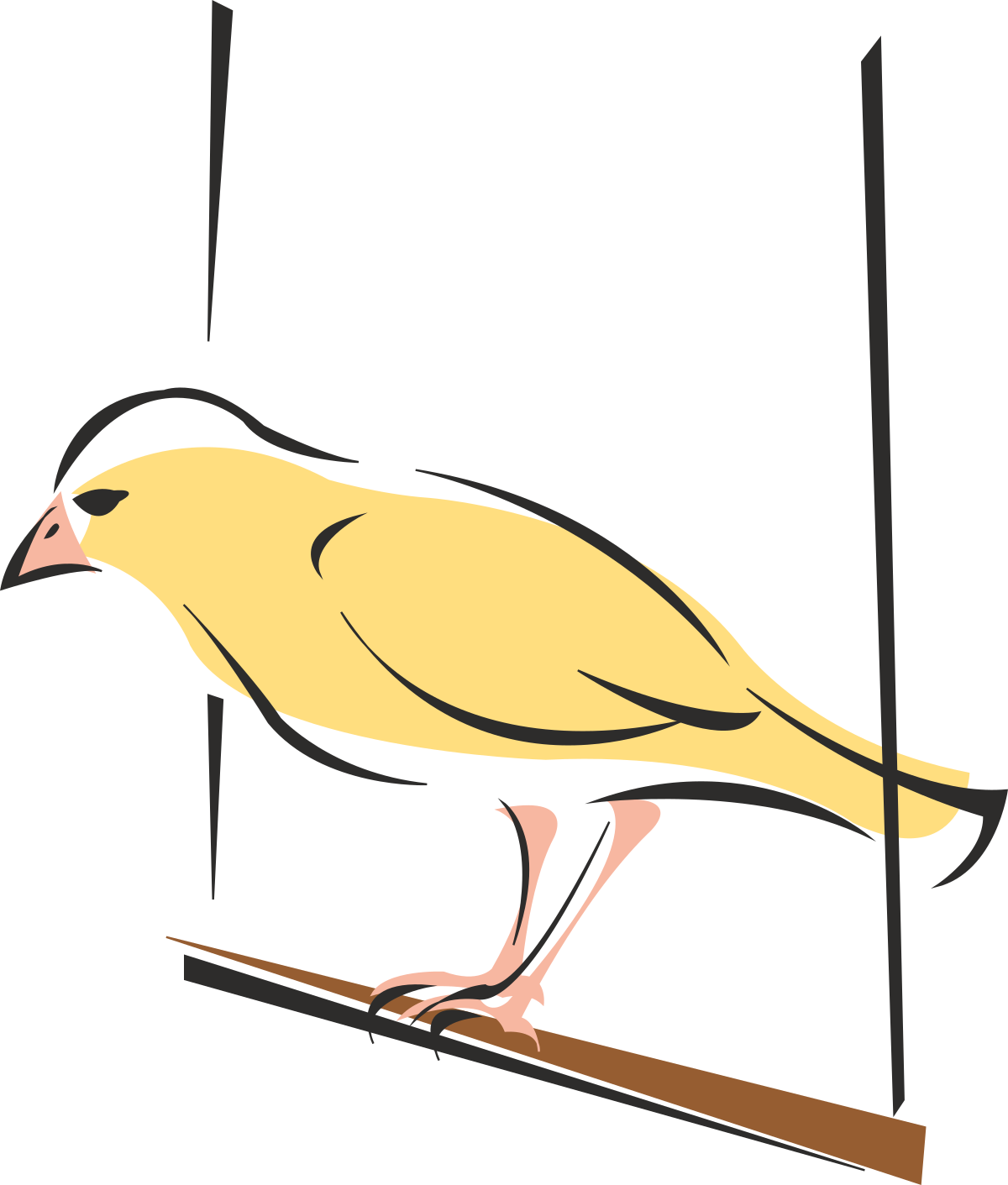 a bird sitting on a wooden ledge clip art png transparent Bird on Wooden Ledge Clipart: Serene Nature Scene
