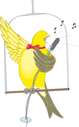 Yellow Bird with Microphone - Charming Clipart for Your Projects