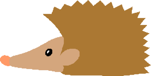 Hedge with Brown Face and Black Nose - Adorable Animal Clipart