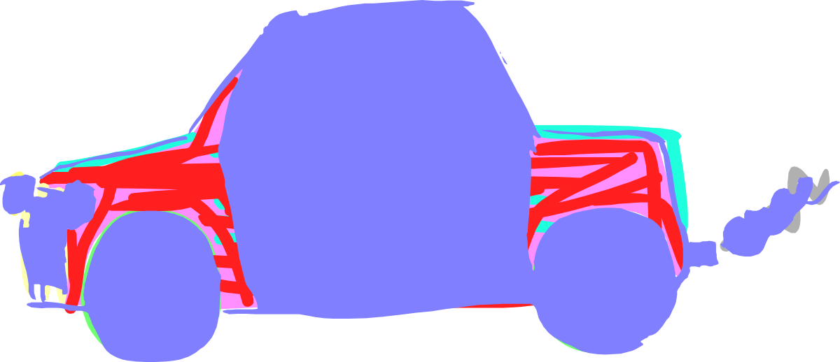 a car with a red and blue paint clip art png transparent Car Clipart with Vibrant Red and Blue Paint