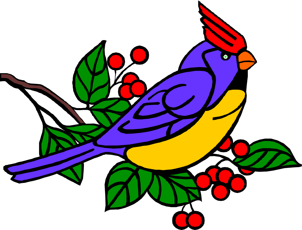 Bird on Tree Branch Clipart - Nature Illustration