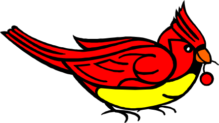 Red Bird with Yellow Beak - Vibrant Clipart for Every Project