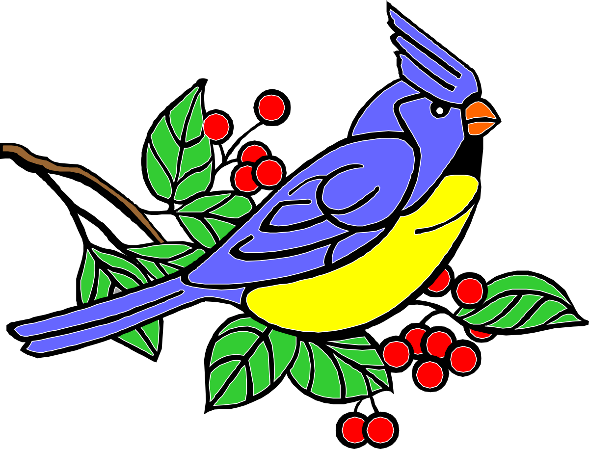 Bird on Tree Branch Clipart - Nature's Serenity in SVG