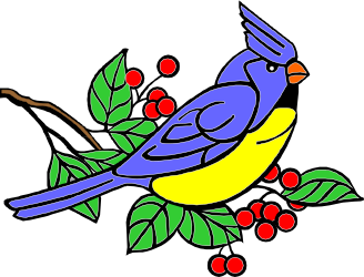 Bird on Tree Branch Clipart - Nature's Serenity in SVG