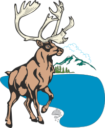 Moose Standing in Front of a Serene Lake - Nature Clipart