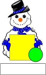 Snowman Holding Sign with Green Ball - Festive Clipart Delight