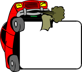 Car Clipart with Blank Sign - Versatile Borders & Miscellaneous Designs