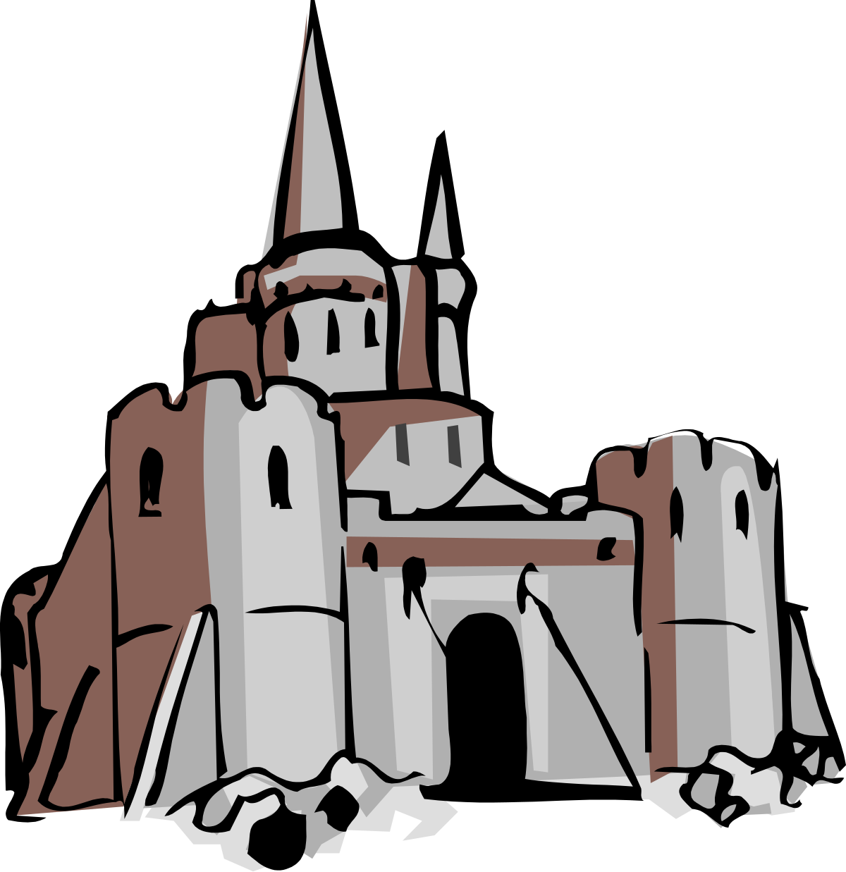 Castle Clipart with Tower and Turret - Enchanting Medieval Graphics