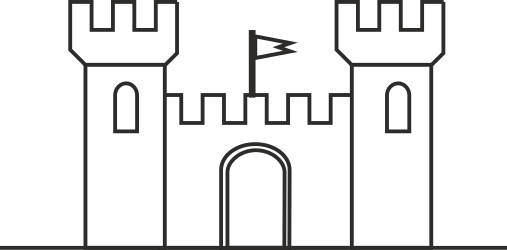 White Castle with Black Arrow Clipart for Creative Projects