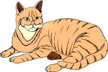 Cat Laying Down on Ground Clipart - Cozy Feline Illustration