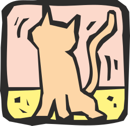 Cat Sitting on Ground Looking Up - Charming Clipart for Your Projects