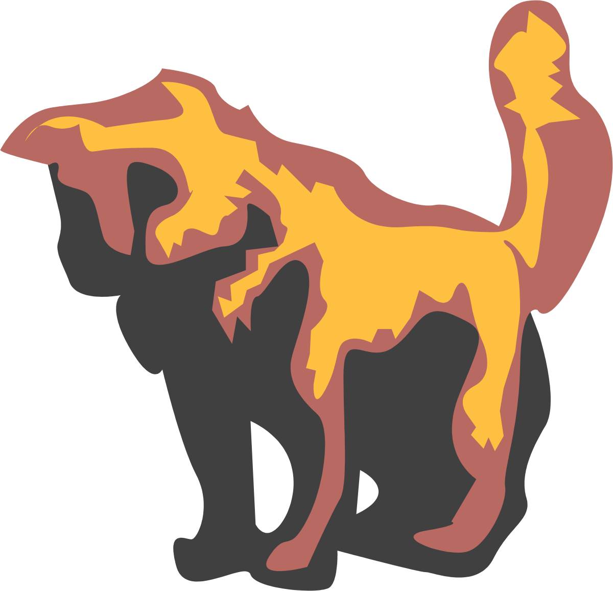 Yellow and Red Tail Dog Clipart: Vibrant Canine Art