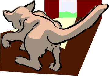 Cat Standing on Table Clipart - Playful Feline Illustration