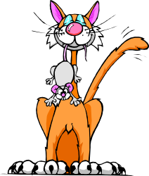 Cartoon Cat with Pink Nose Clipart for Fun Designs