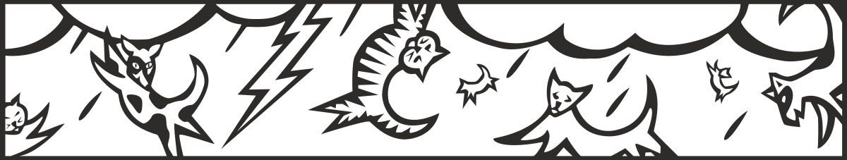 Borders for Cats and Dogs - Adorable Black and White Clipart Design