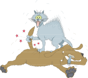 Cat Riding Dog Clipart - Fun and Whimsical Animal Art